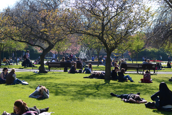 Sunny day in Dublin, Ireland