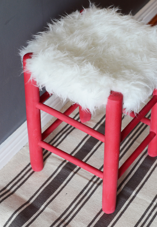 faux fur stool diy